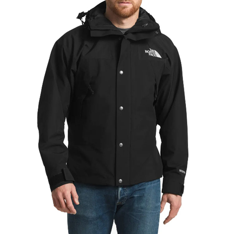 Lookbook (W) 노스페이스 1990 시리즈 카모 후드 아웃도어 자켓 블랙 NF0A3JPE-JK3