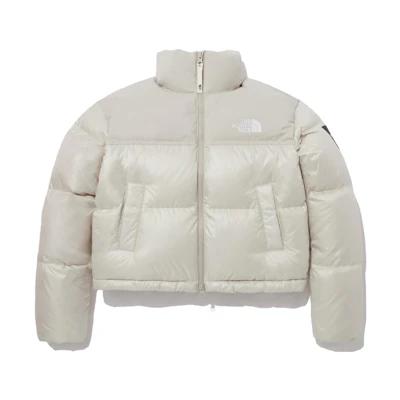 (Women) TNF 1996 Beige Logo Print Short Down Jacket NJ1DP85K