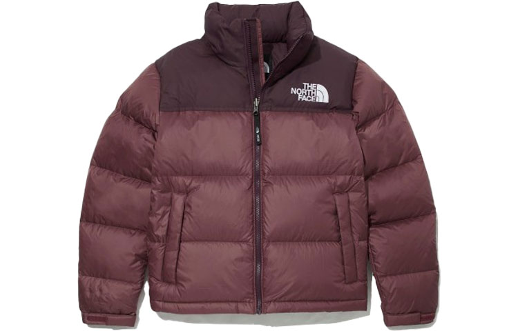 (Women) TNF 1996 Eco Nuptse Brown Embroidered Colorblock Down Jacket NJ1DM83C