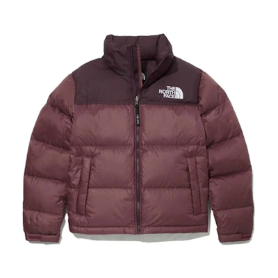 (Women) TNF 1996 Eco Nuptse Brown Embroidered Colorblock Down Jacket NJ1DM83C