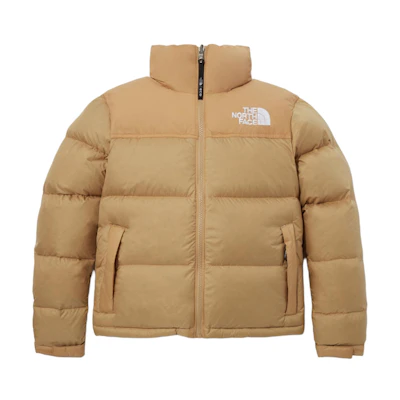(Women) TNF 1996 Eco Nuptse Logo Hooded Puffer Jacket Tan NJ1DP81E