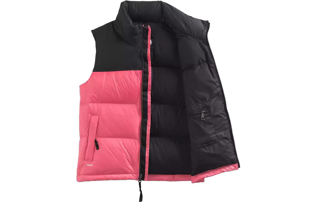 (Women) The North Face 1996 Logo Print Zip Collar Down Vest Black/Pink NF0A3XEP-N0T