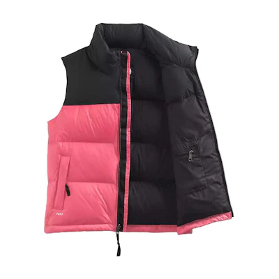 (Women) TNF 1996 Logo Print Zip Collar Down Vest Black/Pink NF0A3XEP-N0T