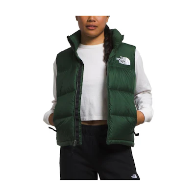 (Women) TNF 1996 Retro Nuptse Vest Green Women’s Puffer Sleeveless Jacket. NF0A3XEP-I0P