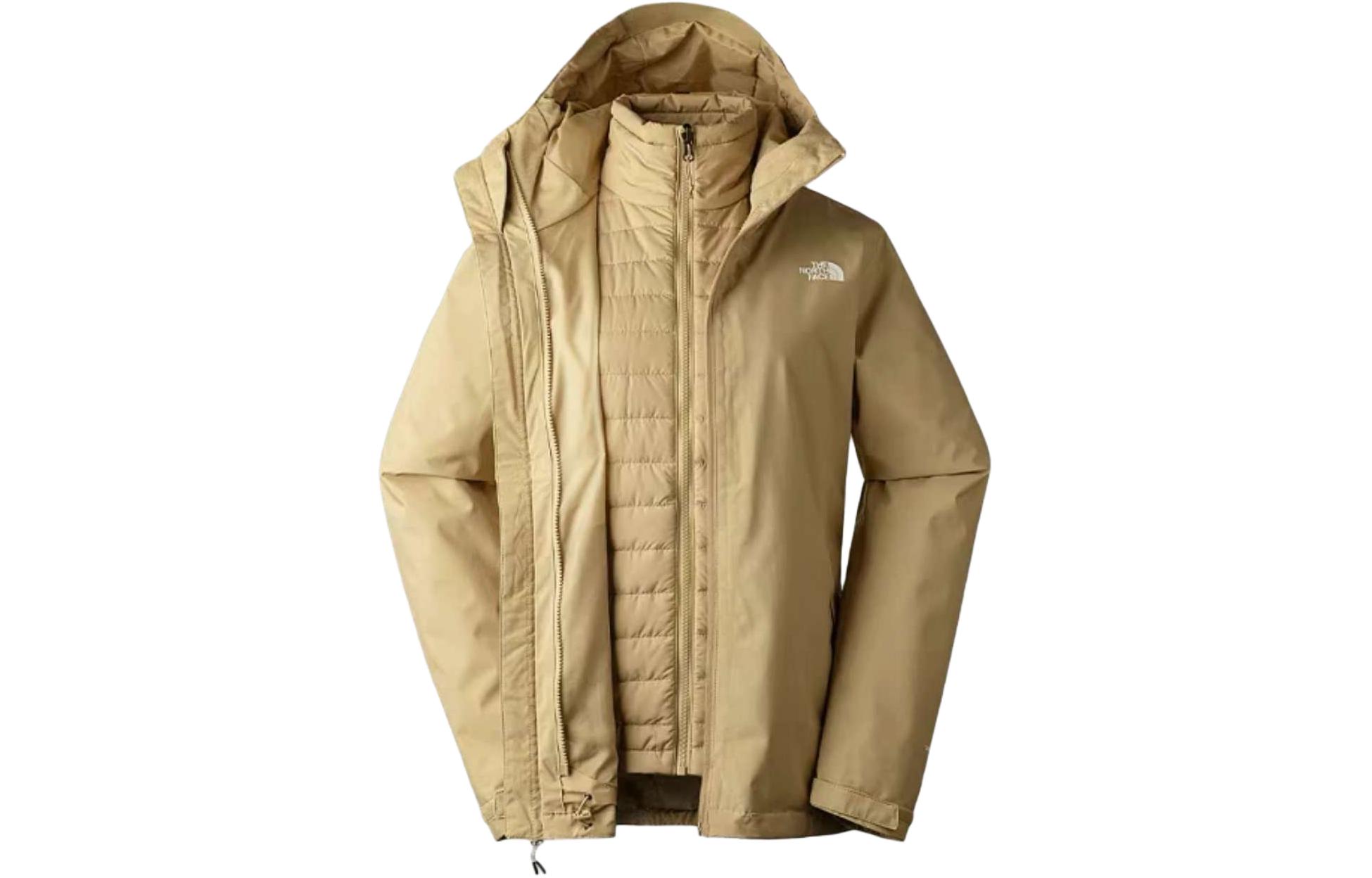 (Women) The North Face 3-in-1 Khaki Waterproof Windproof Hiking Jacket NF0A5IWJ-LK5