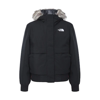 (Women) TNF Arctic Bomber Parka Jacket Black with Logo and Hood. NF0A84IY-JK3