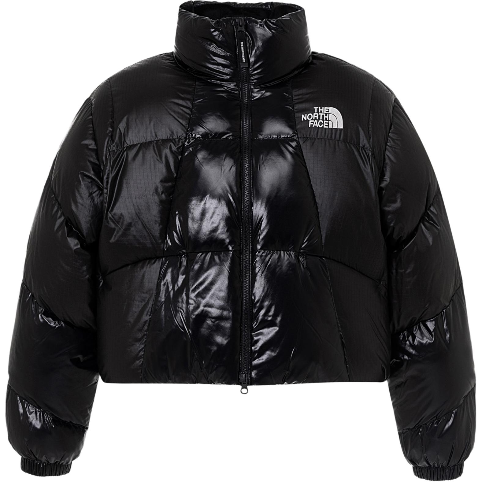 Order (W) The North Face Chaqueta Corta Negra de Plumas con Cuello Alto y Mangas Largas. NJ1DQ82J