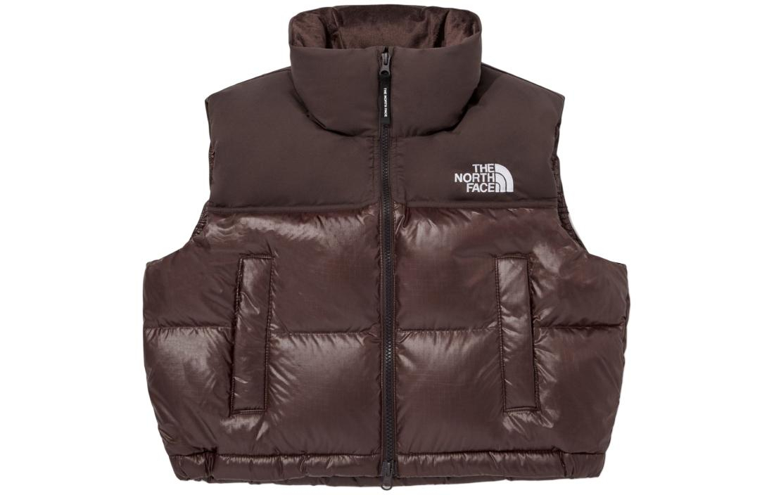 (Women) The North Face  Brown Logo Print Sleeveless Down Vest NV1DQ80K