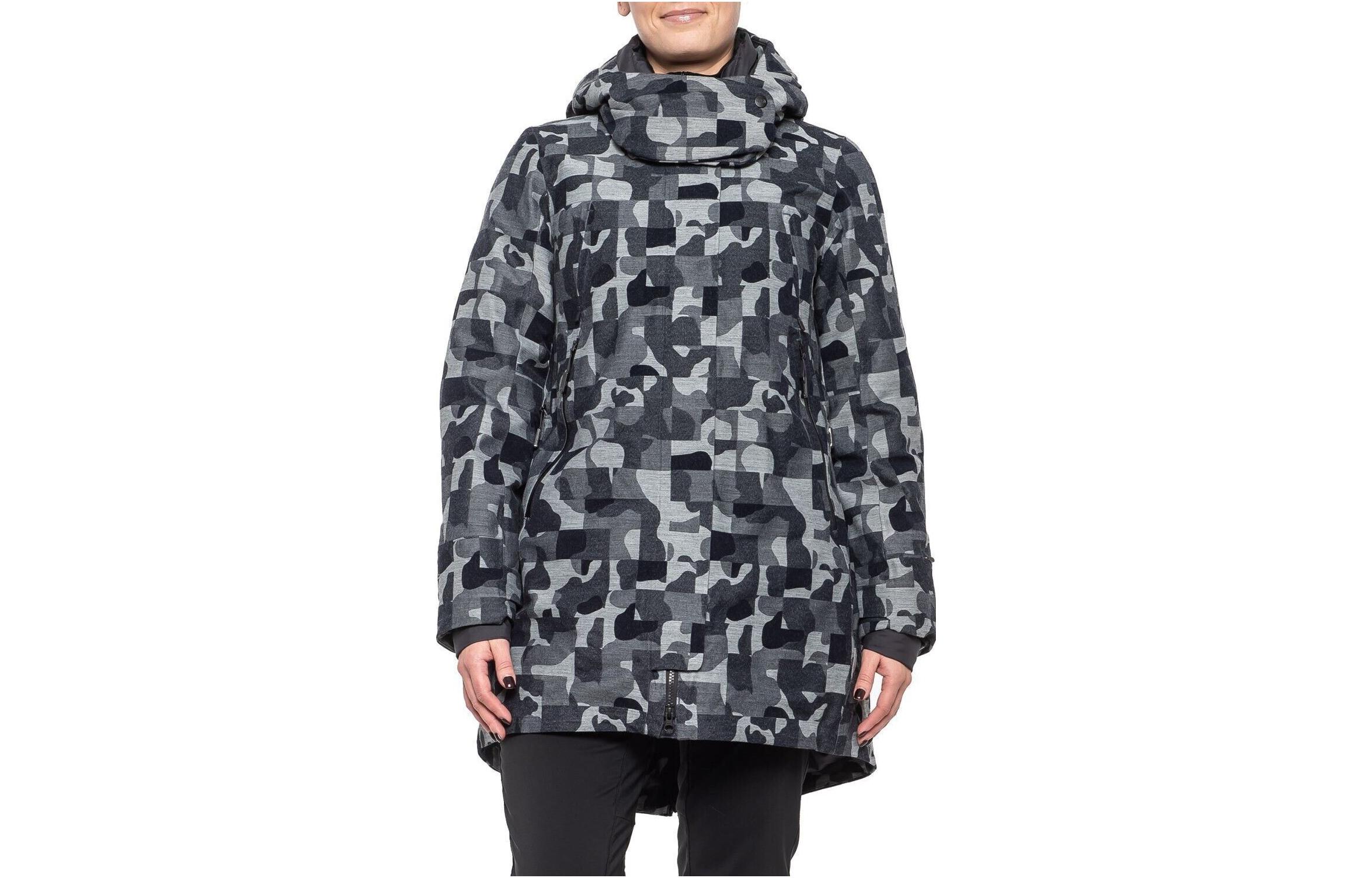(Women) THE NORTH FACE  Camouflage Gray Down Jacket with Hidden Zipper Hoodie NF0A3JR6-6UE 圖 2