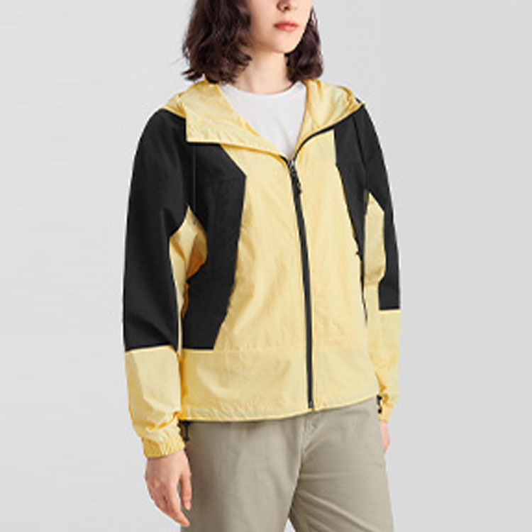 Shop (Women) The North Face  Colorblock Windbreaker Hoodie Jacket Yellow - Fall Edition. NF0A5K16-3R4