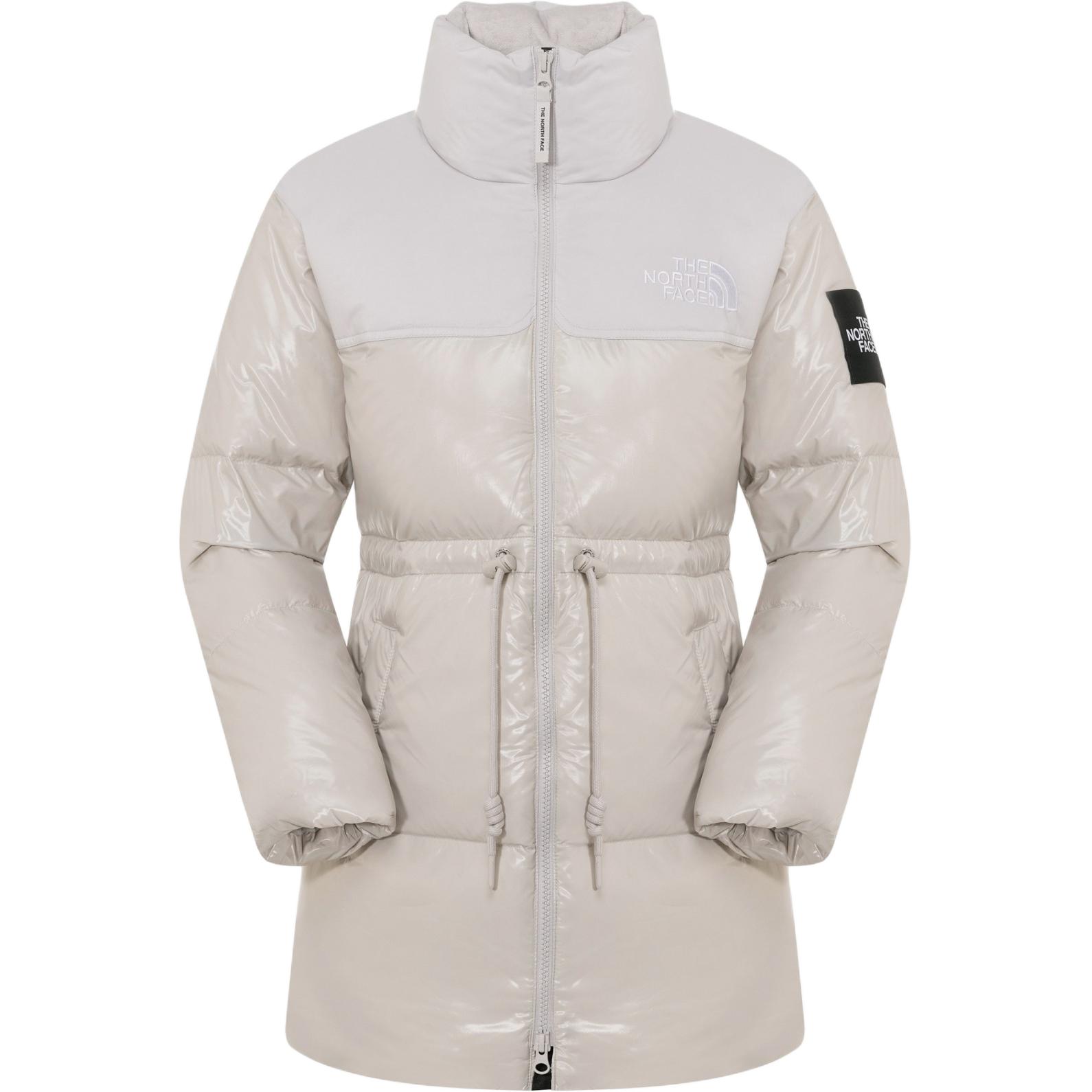 (Women) TNF  Embroidered Logo Down Jacket Beige Full-Zip Mid Collar. NJ1DQ87K
