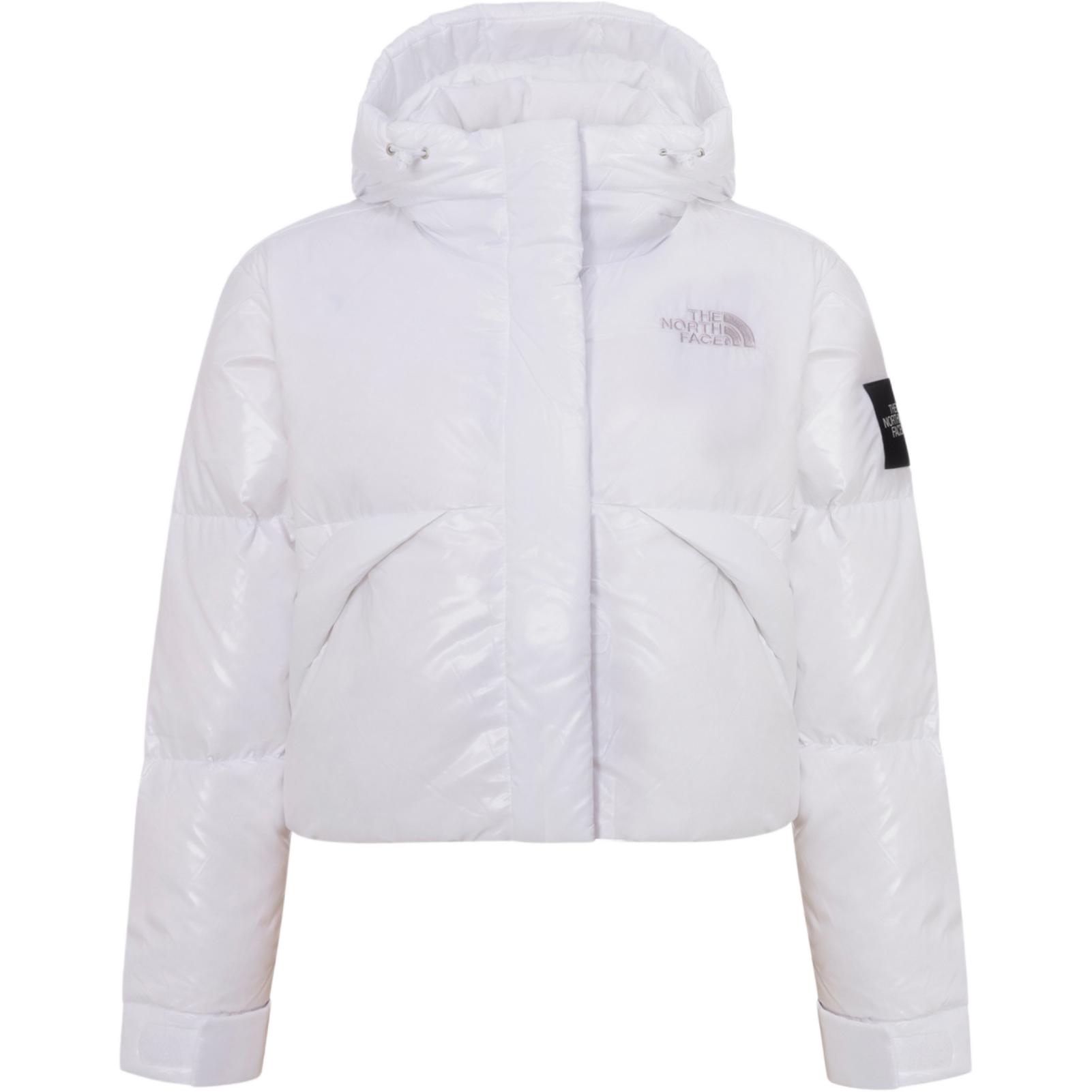 Order (W) Chaqueta de Plumas con Capucha y Logo Brillante The North Face Blanca. NJ1DQ81K