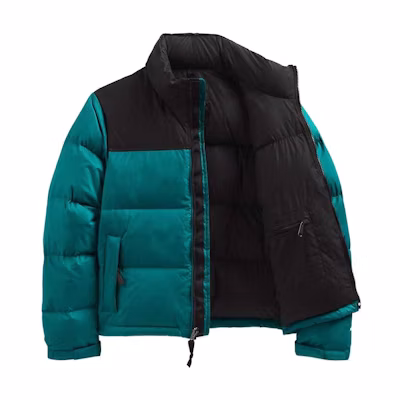 (Women) TNF Green Colorblock Puffer Jacket Windproof Waterproof. NF0A3XEO-2W9