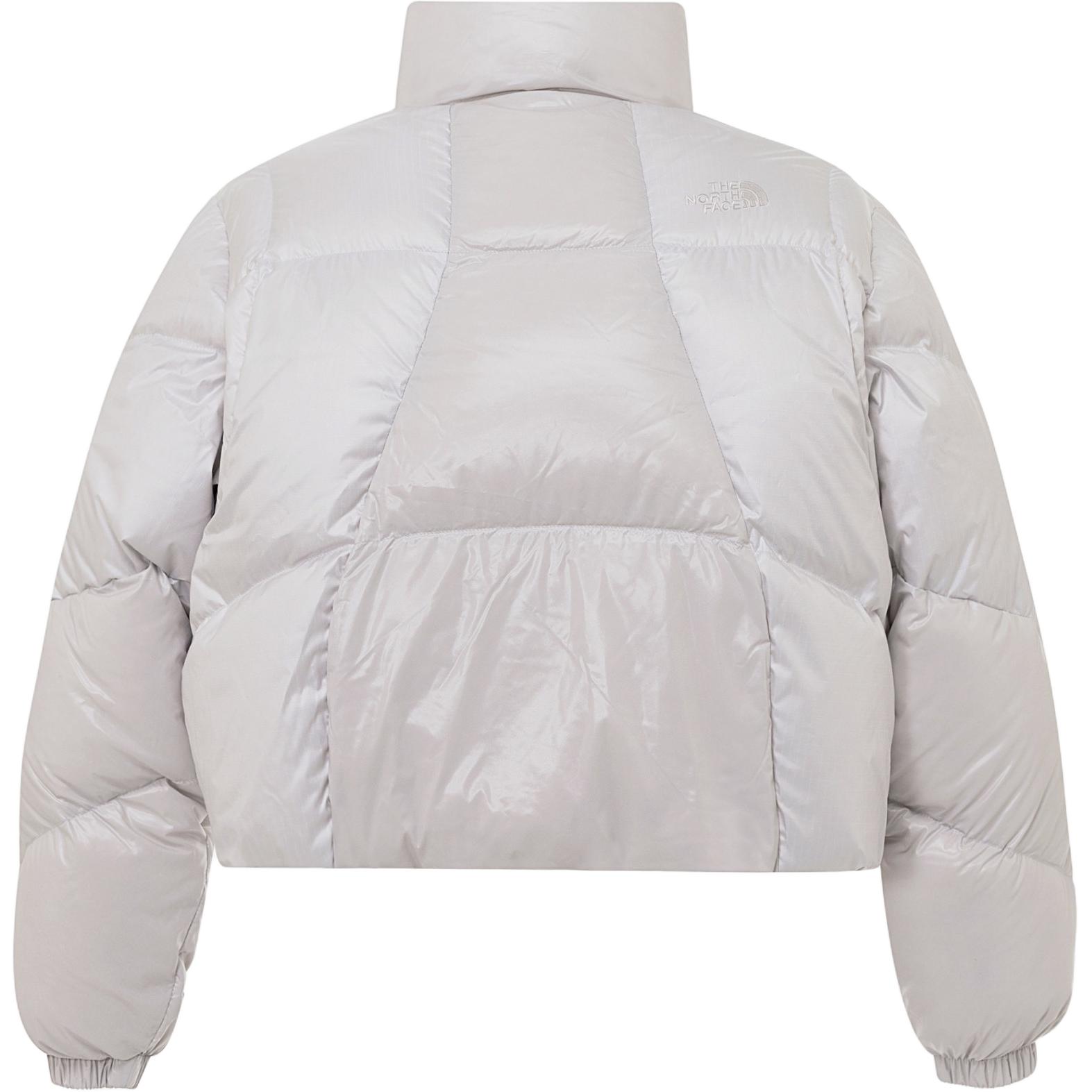 (Women) TNF  Grey Down Jacket Short Zip-Up Long Sleeve Solid Color. NJ1DQ82L 圖 3