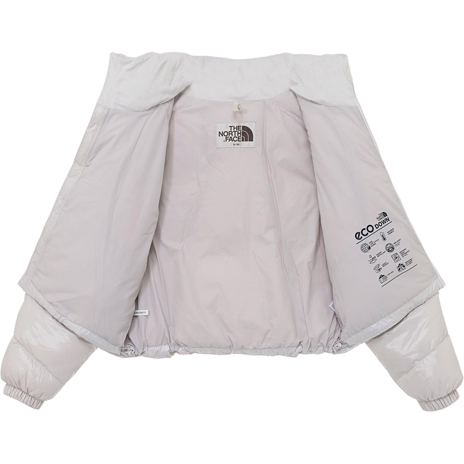 (Women) TNF  Grey Down Jacket Short Zip-Up Long Sleeve Solid Color. NJ1DQ82L 圖 4