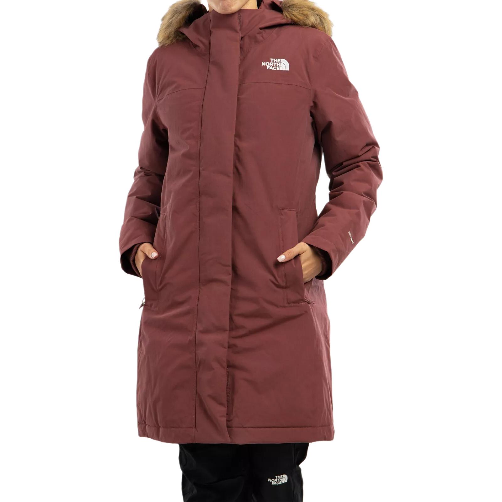 Buy (Women) The North Face  Logo Print Hooded Down Jacket Maroon Wine Red NF0A4R2V-6R4