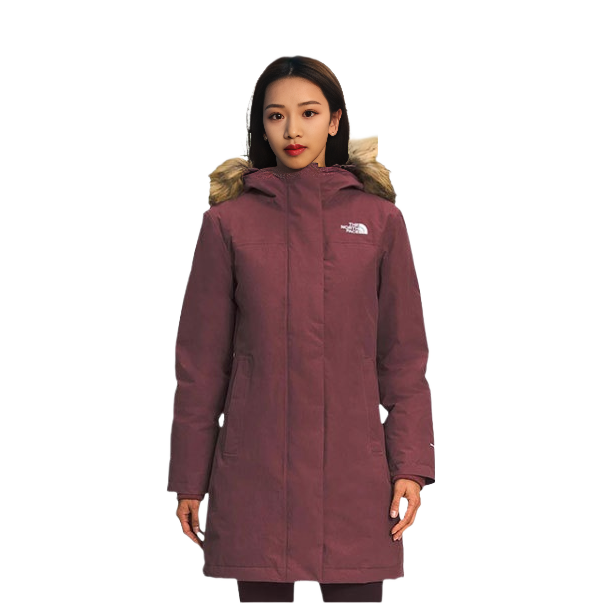 Order (Women) The North Face  Logo Print Hooded Down Jacket Maroon Wine Red NF0A4R2V-6R4