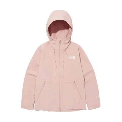 (Women) TNF Pink Solid Logo Print Hoodie Jacket with Zip Pockets. NJ2GQ82C