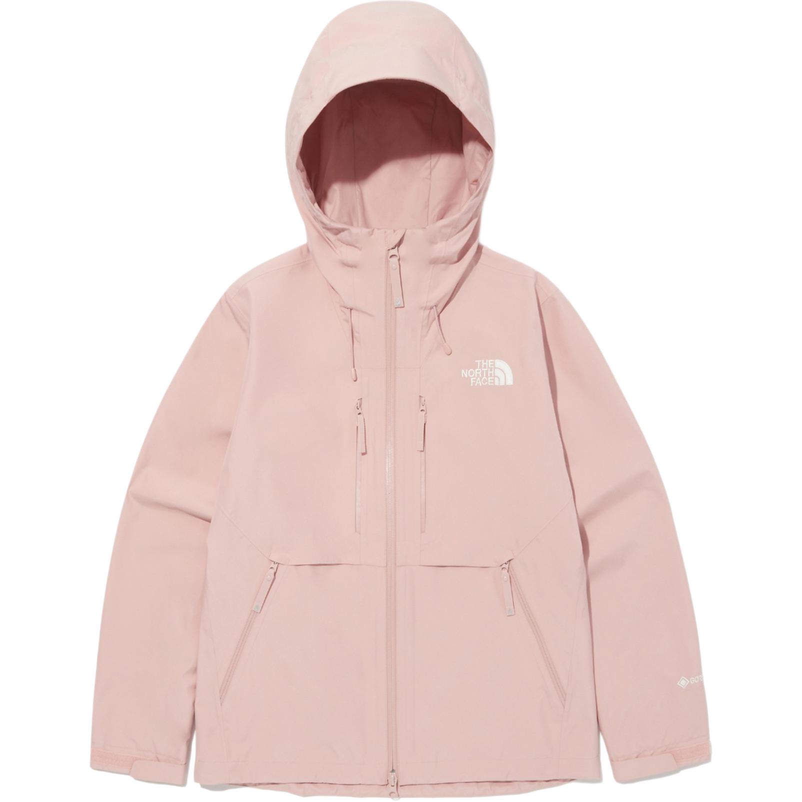 Order (W) The North Face 粉紅色純色標誌印花連帽外套附拉鍊口袋 NJ2GQ82C
