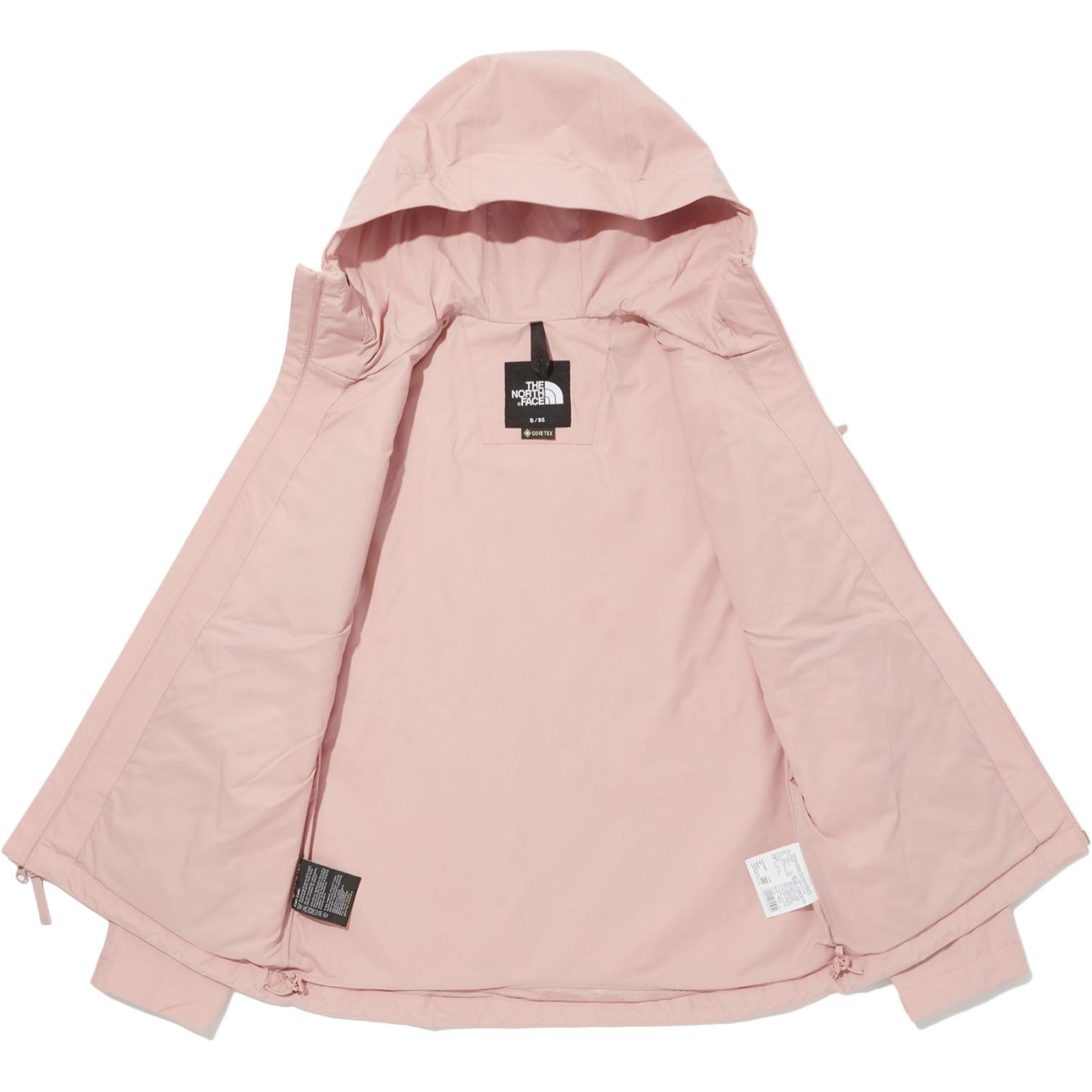 Shop (W) The North Face 粉紅色純色標誌印花連帽外套附拉鍊口袋 NJ2GQ82C
