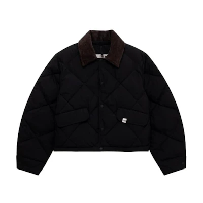 (Women) TNF Retro Logo Button-Up Jacket Black Long Sleeve NJ3NQ81K