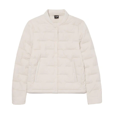 (Women) THE NORTH FACE Solid Color Long Sleeve Down Jacket - Off White NJ1DQ88B