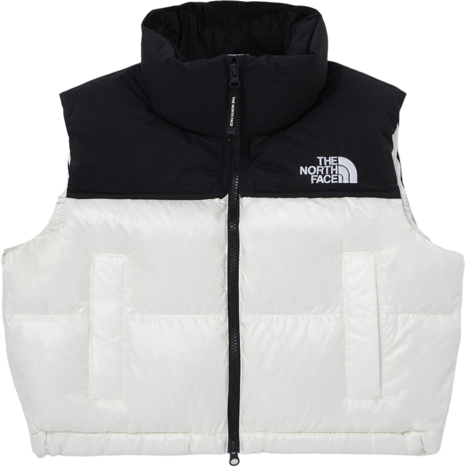 (Women) The North Face  White Colorblock Logo Print Sleeveless Zip Vest NV1DQ80L