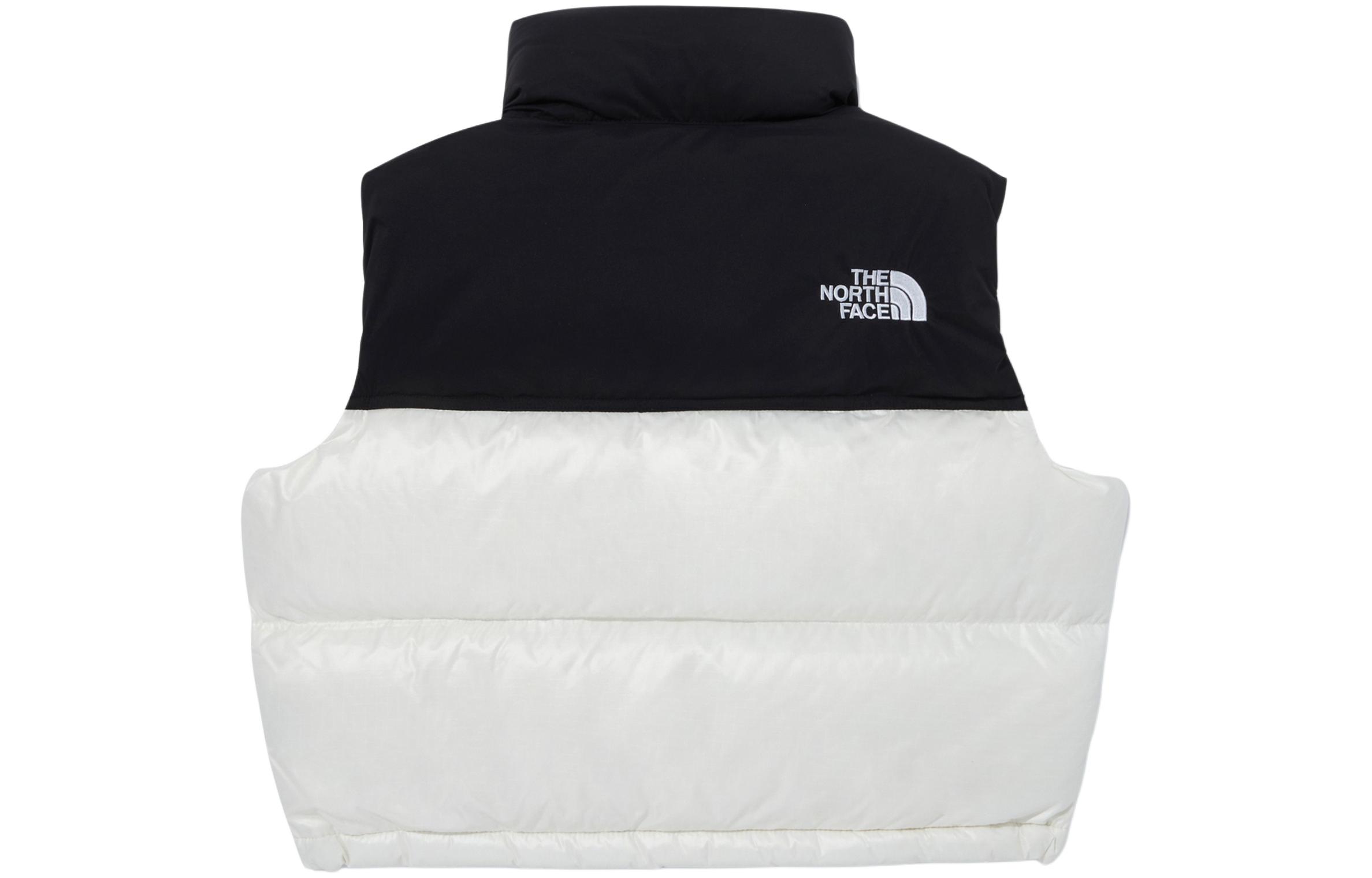 Lookbook (W) The North Face Rompi Tanpa Lengan Warna Putih dengan Logo dan Resleting. NV1DQ80L