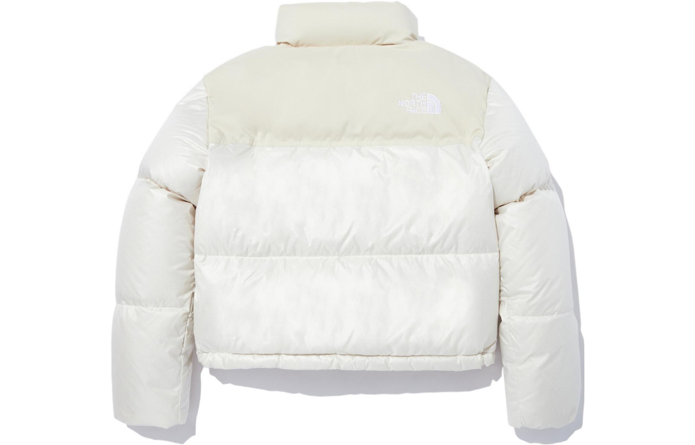 (Women) TNF  White Logo Printed Puffer Jacket with Zipper. NJ1DN80K 圖 3