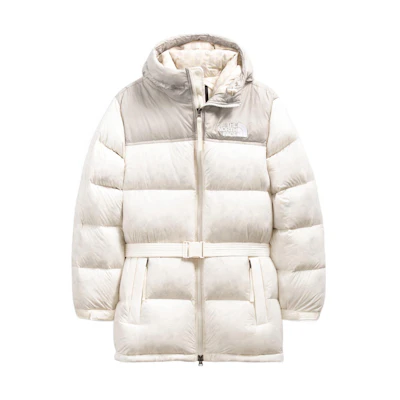 (Women) TNF Winter White Puffer Down Jacket with Hoodie. NF0A5GIL-2AS