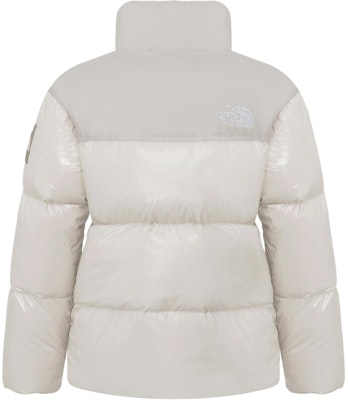 (W) 노스페이스 로고 디자인 라이트 그레이 지퍼 업 패딩 재킷. NJ1DQ96K Lookbook (W) 노스페이스 로고 디자인 라이트 그레이 지퍼 업 패딩 재킷. NJ1DQ96K