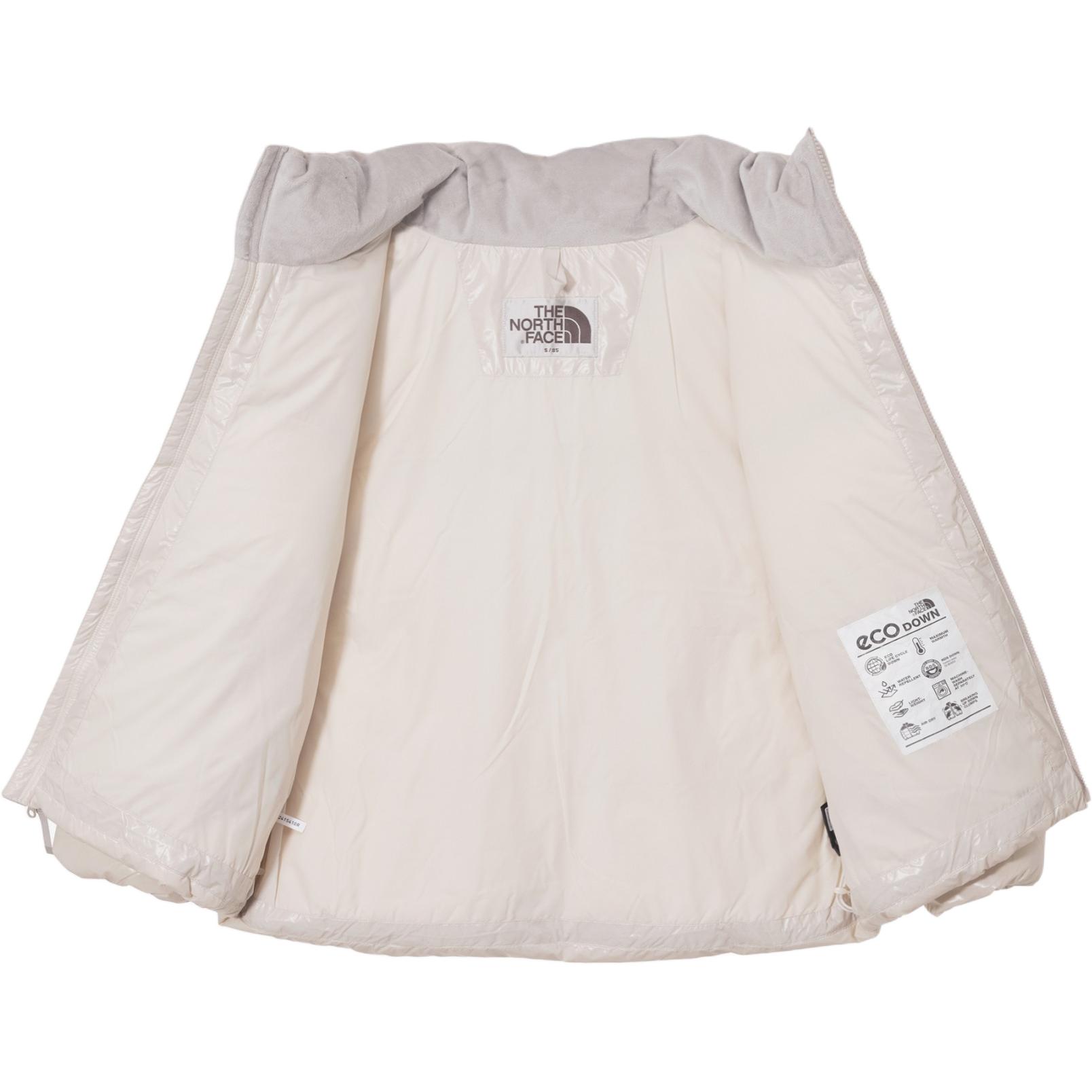 Shop (W) 노스페이스 로고 디자인 라이트 그레이 지퍼 업 패딩 재킷. NJ1DQ96K