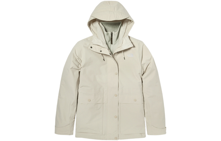 (Women) TNF Beige 3-in-1 Outdoor Winter Jacket with Hood NF0A4NBN-11P