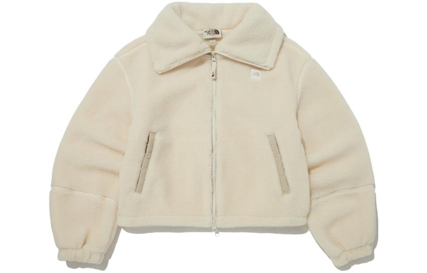 (Women) The North Face Beige Fleece Hoodie Jacket NJ4FP80J
