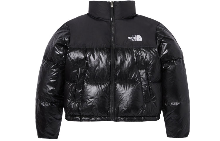 (Women) TNF Black Down Jacket with Logo Lettering Print NJ1DP81J