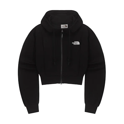 (Women) TNF Black Hoodie Jacket with Logo Print and Zip Closure NJ5JQ81J