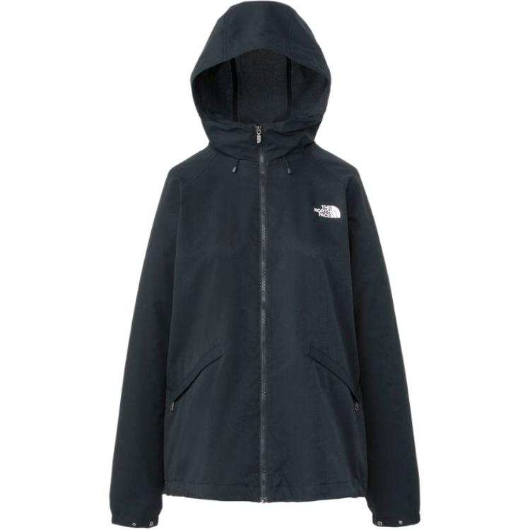 (Women) TNF Black Logo Pattern Loose Fit Zip-Up Hoodie Jacket NPW22132-K