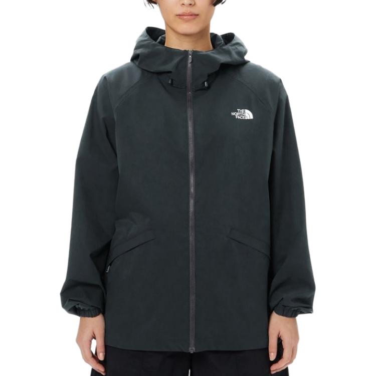 (Women) TNF Black Logo Pattern Loose Fit Zip-Up Hoodie Jacket NPW22132-K 圖 4
