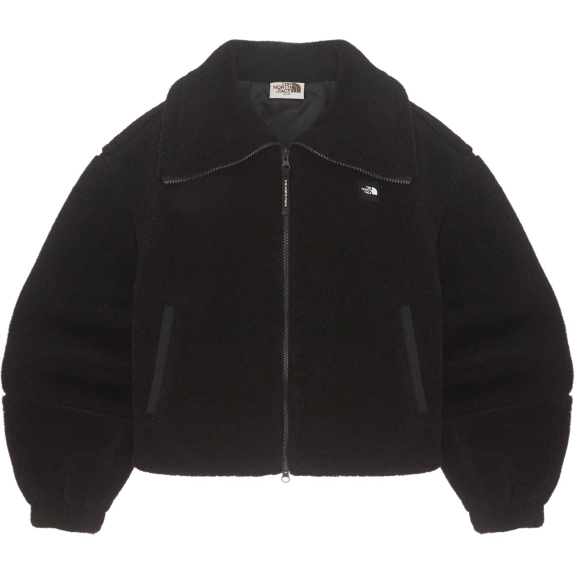 (Women) The North Face Black Long Sleeve Loose Jacket with Logo Collar NJ4FQ80K