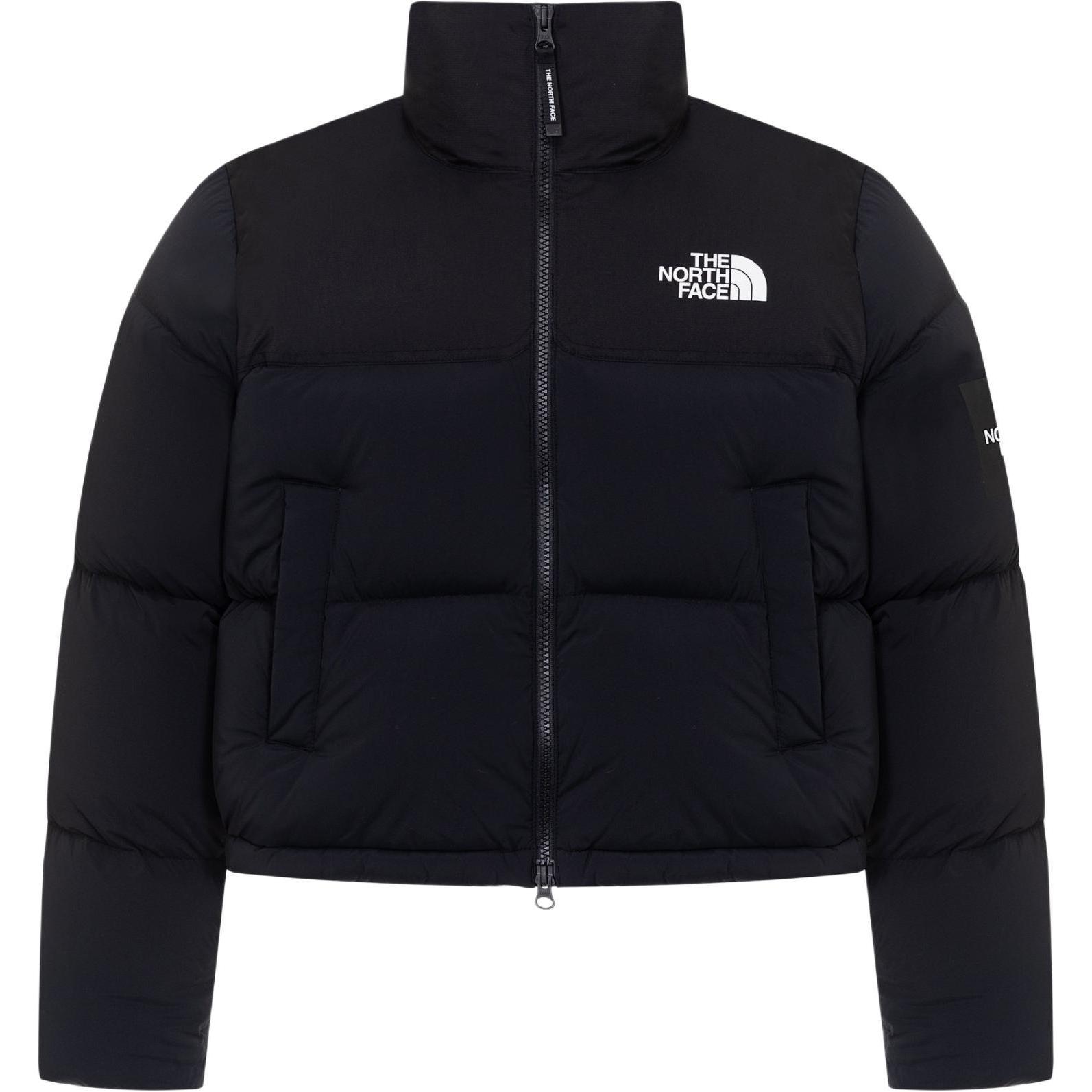 (Women) TNF Black Puffer Jacket with Logo and Zipper NJ1DQ92J