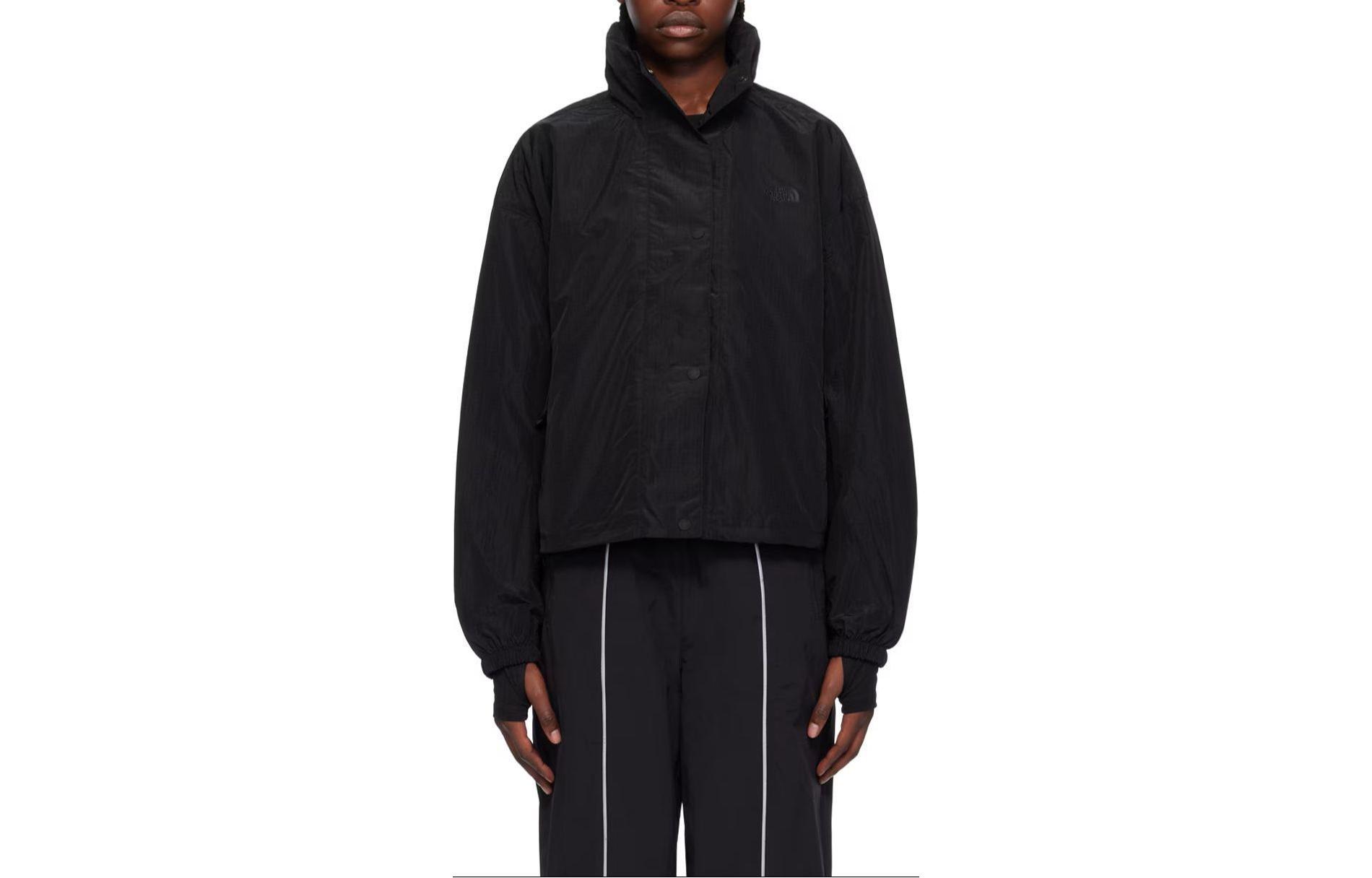 (Women) TNF Black Solid Color Button-Up Stand Collar Jacket NF0A8329-JK3 圖 2