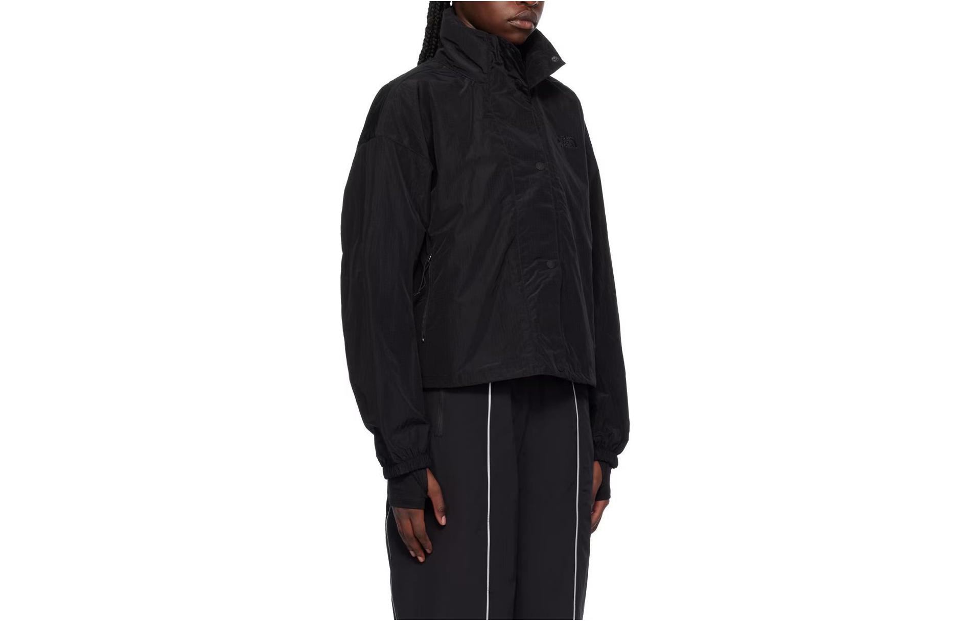 (Women) TNF Black Solid Color Button-Up Stand Collar Jacket NF0A8329-JK3 圖 3