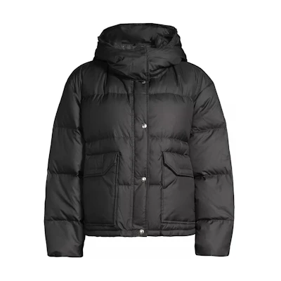 (Women) TNF Black Solid Hooded Zip Jacket NF0A7US4-JK3-yc