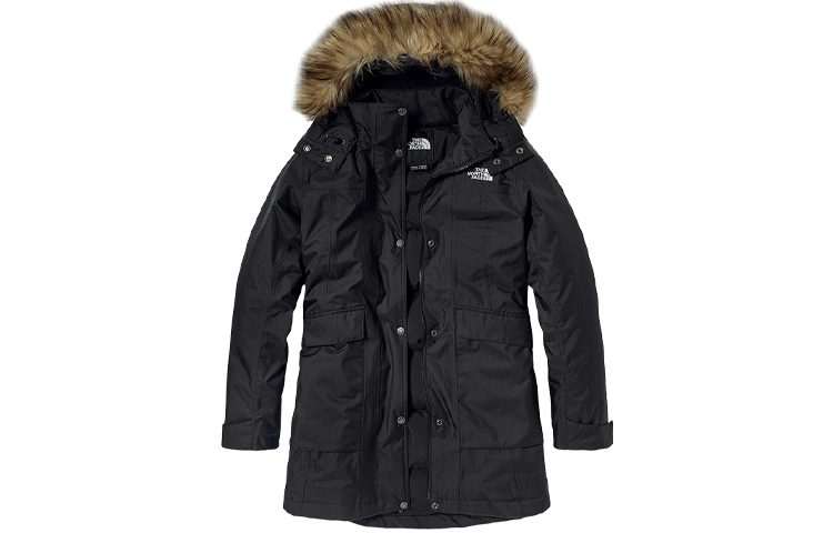 (Women) The North Face Black Waterproof Down Parka with Detachable Hood NF0A4NBM-KS7