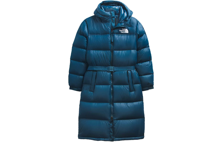 (Women) THE NORTH FACE Blue Logo Long Down Puffer Winter Jacket. NF0A5GIM-BH7