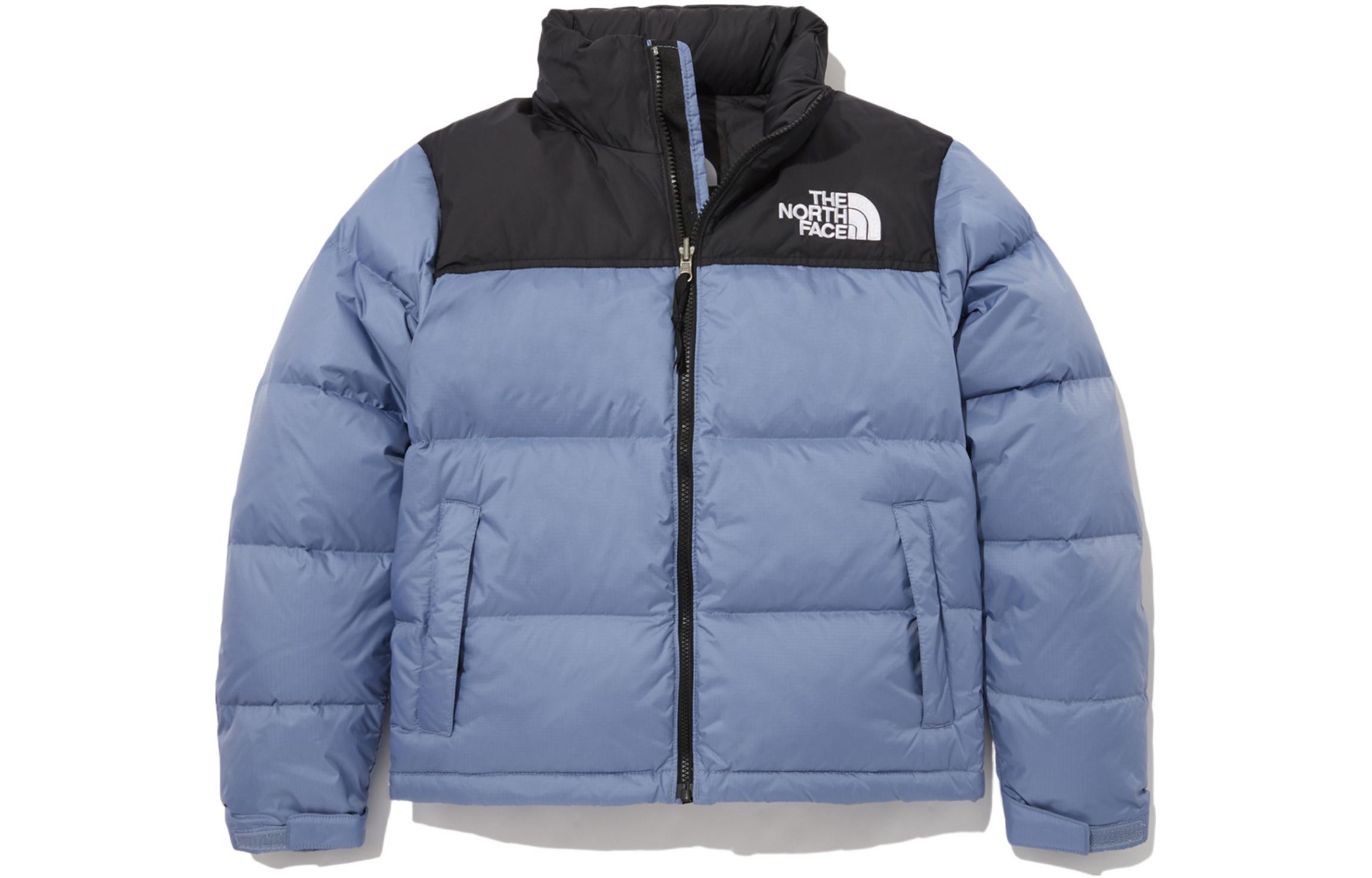 (Women) TNF Blue Logo Print Puffer Jacket with Zip and Hood NJ1DN95A