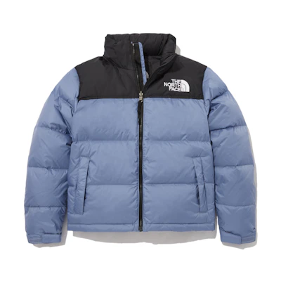 (Women) TNF Blue Logo Print Puffer Jacket with Zip and Hood NJ1DN95A