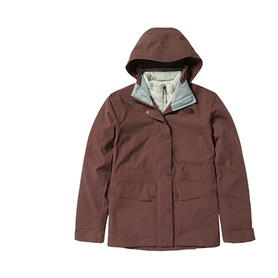 (Women) TNF Brown 3-in-1 Waterproof Windproof Outdoor Jacket 4U7P-X9Y
