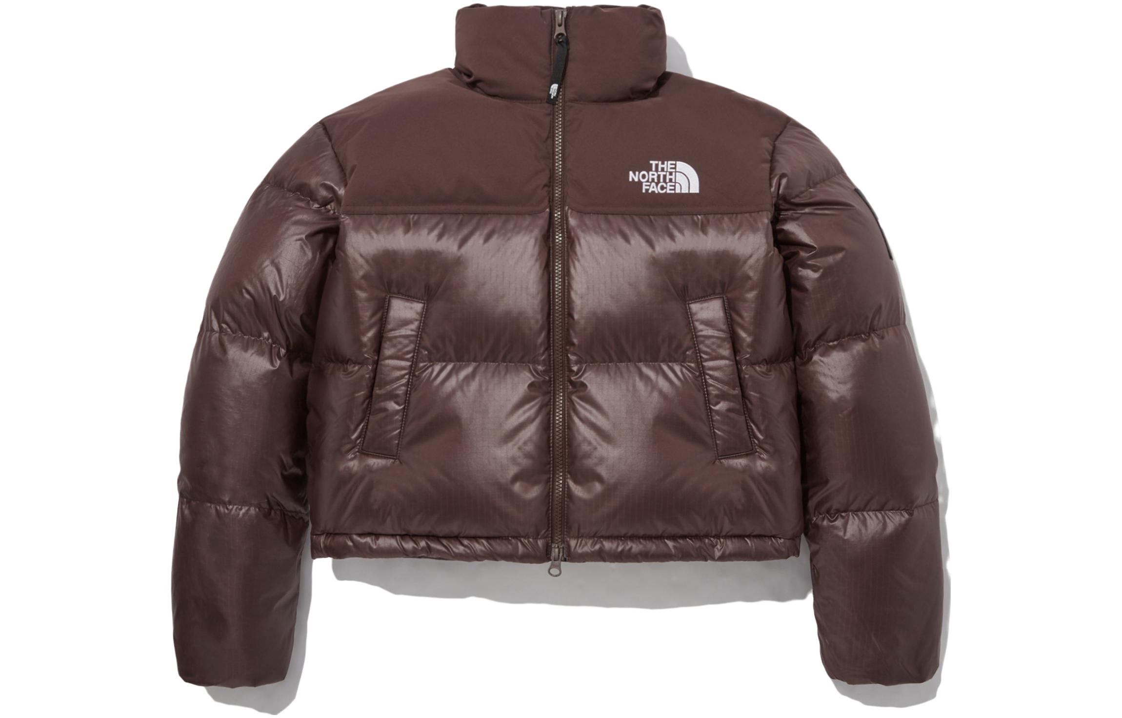 (Women) TNF Brown Goose Down Jacket with Logo Print NJ1DP85P