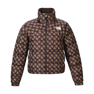 (Women) TNF Brown Nuptse Logo Print Crop Jacket NF0A831F-OND